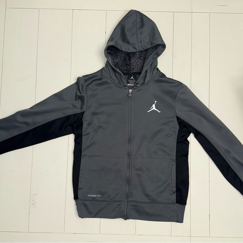 Jordan Black and Gray High Collar Athletic Jacket